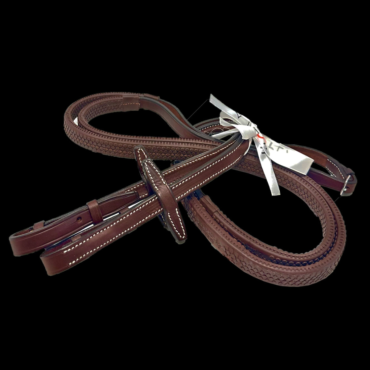 HOPLA Sellerie Raised Rubber Contact Reins With Fancy Stitching