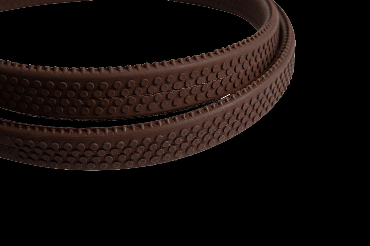 HOPLA Sellerie Raised Rubber Contact Reins With Fancy Stitching