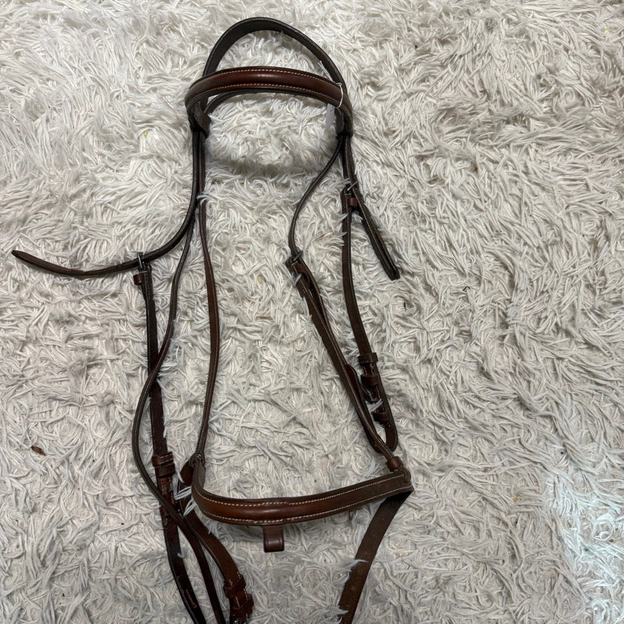 OTHER Brown Leather Full Size English Horseback Riding Snaffle Bridle. Good Condition. (2)