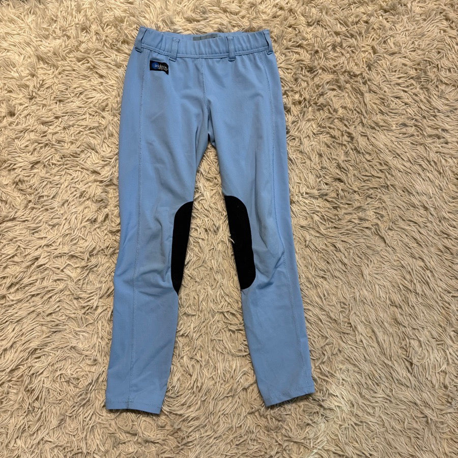 Girl’s Medium Blue Irideon Knee Patch Horseback Riding Tights Breeches. Good Con