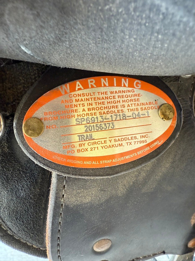 CIRCLE Y 16” Circle Y High Horse Trail Saddle (3)