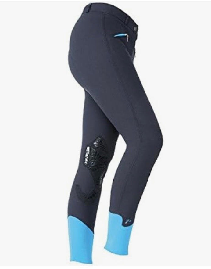 Shires Performance knee patch breeches navy blue size 28 horse equestrian