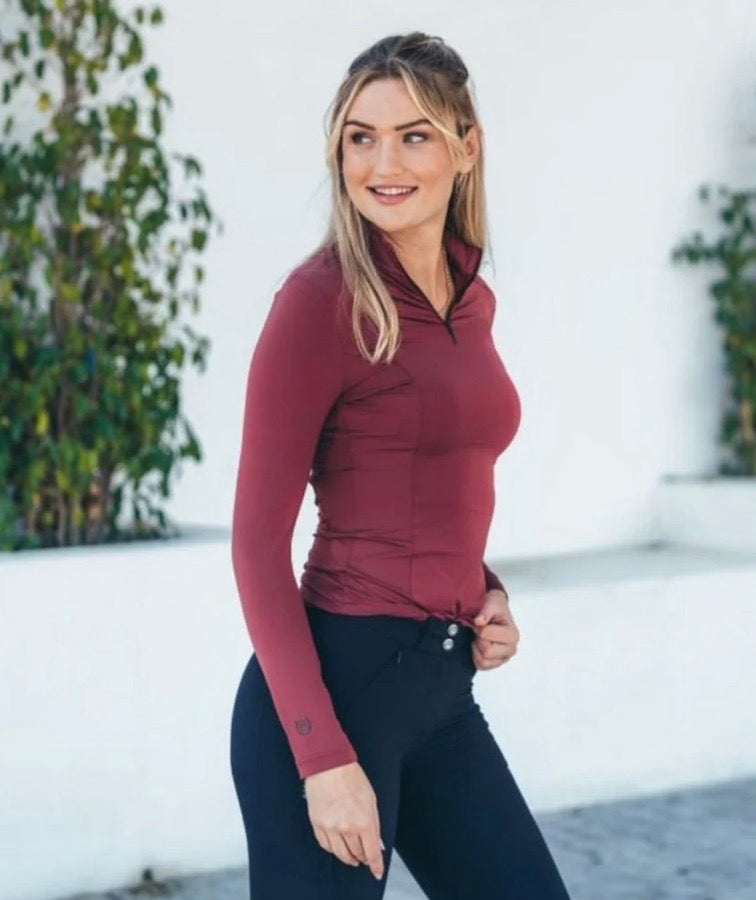 EQUESTRIAN STOCKHOLM Equestrian Stockholm - UV Protection Top - Bordeaux (2)