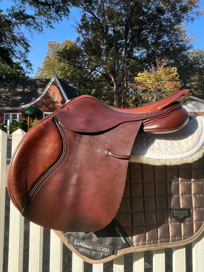 ALBION 17.5 Medium Tree Wool Flocked Albion Kontact Jump Saddle (2)