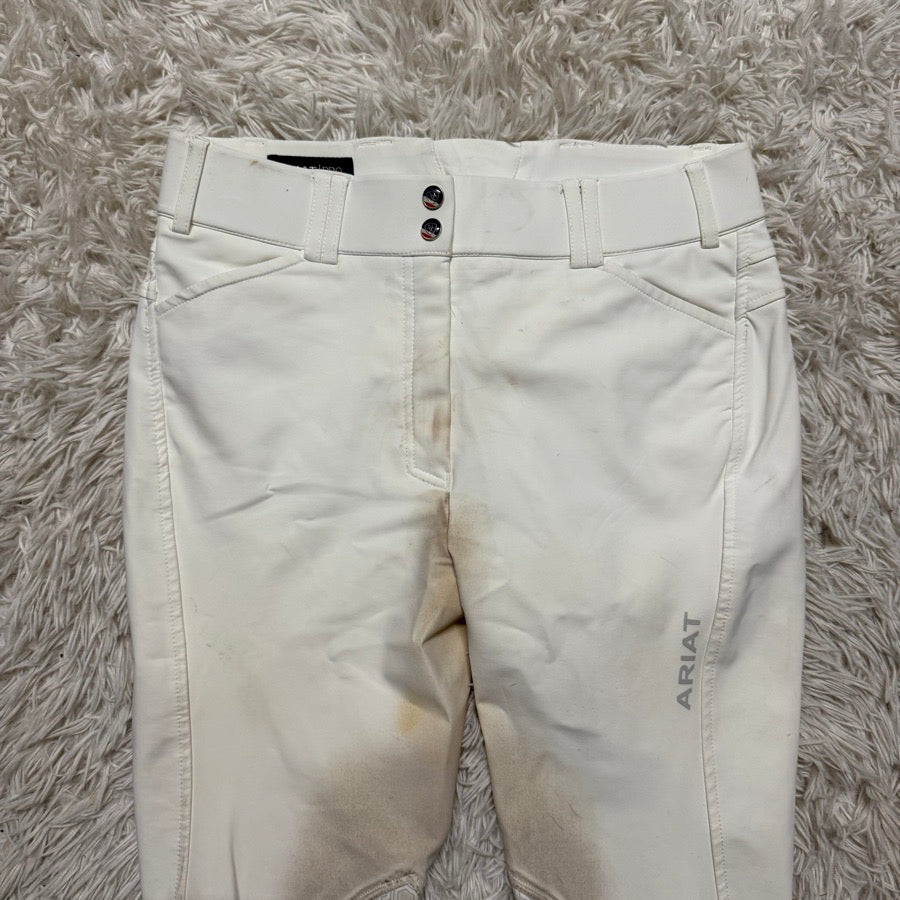 Women’s Size 28L White Ariat Knee Patch Horseback Riding Breeches