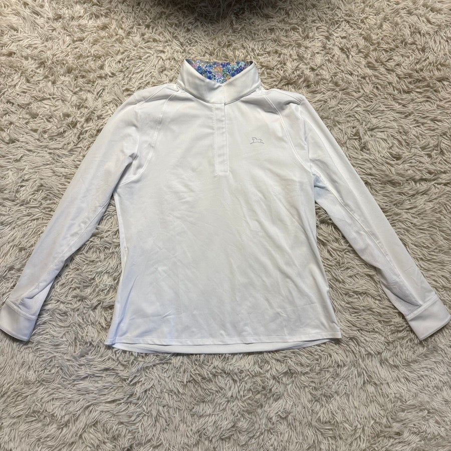 RJ CLASSICS Women’s XL White RJ Classics Long Sleeve Horseback Riding Show Shirt. Good Cond.