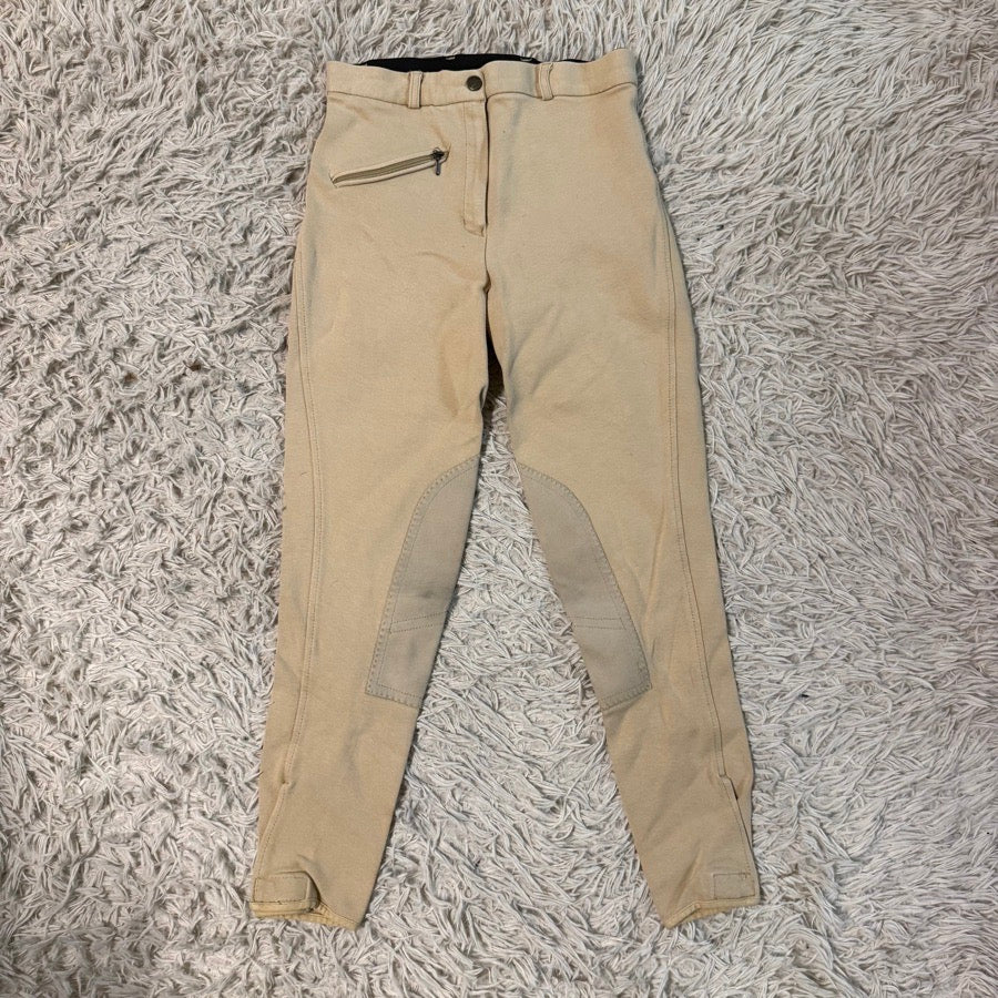 Women’s Size 28 Tan Knee Patch Horseback Riding Breeches. Good Condition.