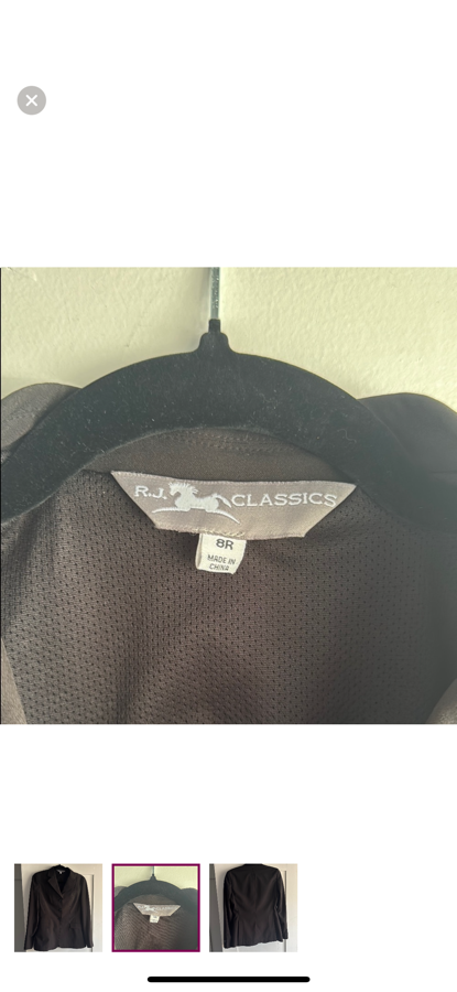 RJ CLASSICS RJ Classics Black Hunt Coat Size 8R (2)