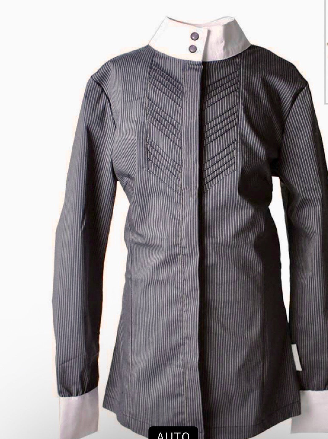 HORSEWARE IRELAND Horseware Ladies Long Sleeve Competition Show Shirt -Blue Pinstripe -Medium/40