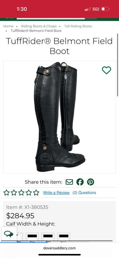 TUFFRIDER Tuffrider Tall Boots