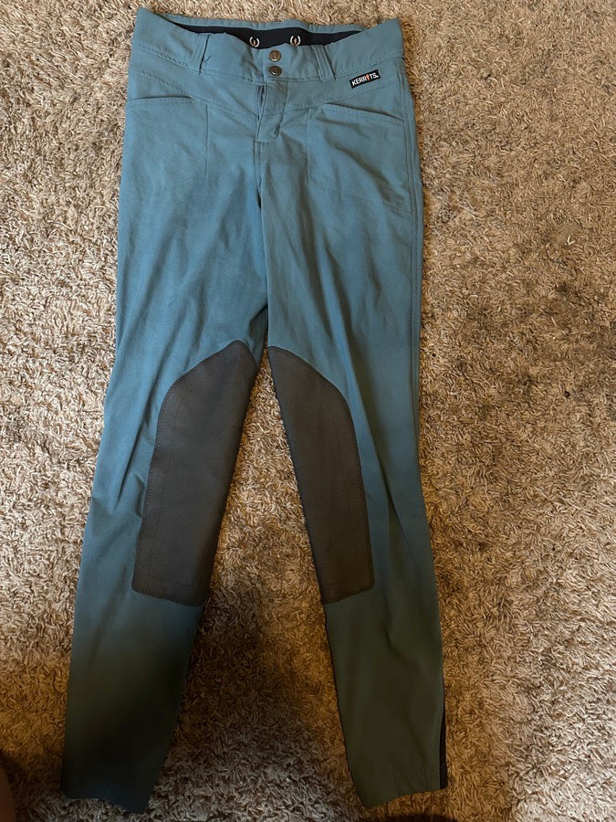 Blue Kerrits crossover breeches
