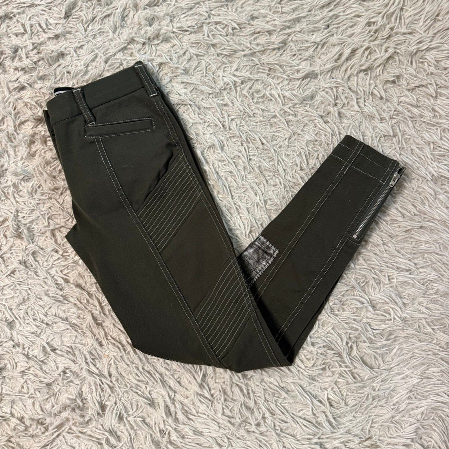 Women’s Size 26 Green Ghodho Knee Patch Horseback Riding Breeches. Good Cond.