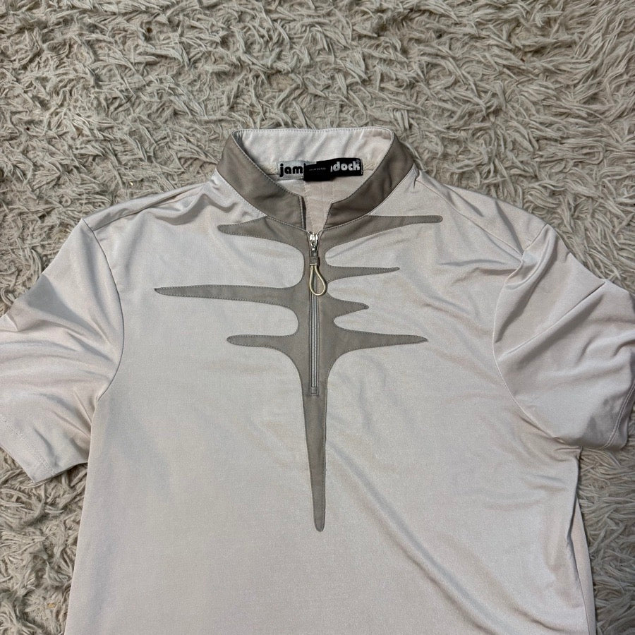 Other Women’s Medium White Jamie Sadock Short Sleeve Horseback Riding Gold Polo Shirt (2)