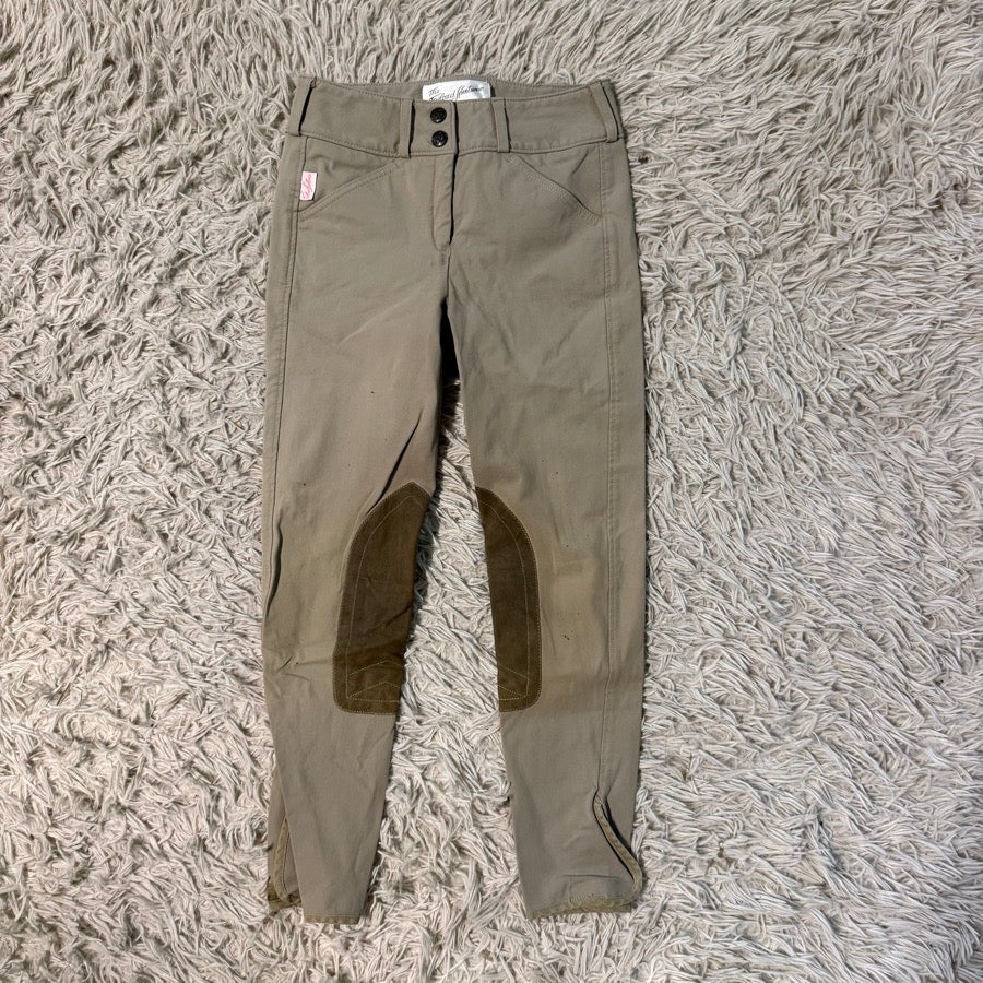 Girl’s Size 12 Tan Tailored Sportsman Knee Patch Horseback Riding Breeches