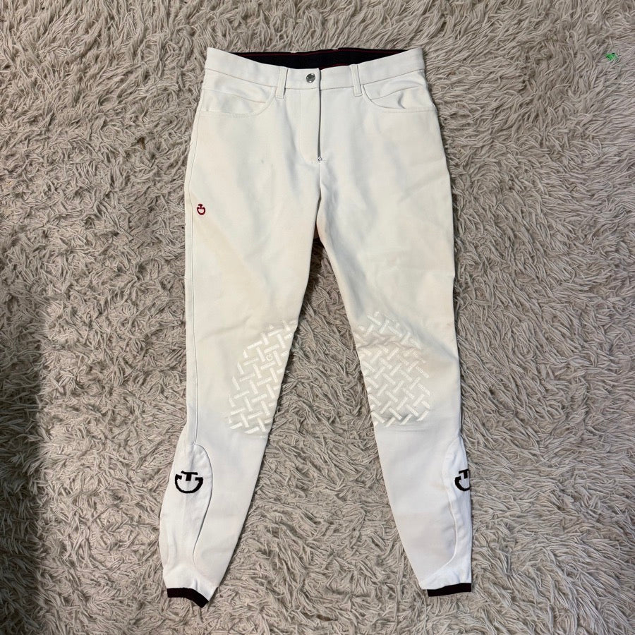 Women’s Size IT42 White Cavalleria Toscana Knee Patch Horseback Riding Breeches