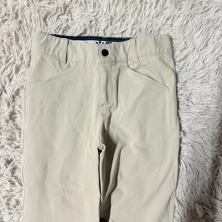 Girl’s Size 12 Tan Struck Knee Patch Horseback Riding Jodphur Breeches. Good Con