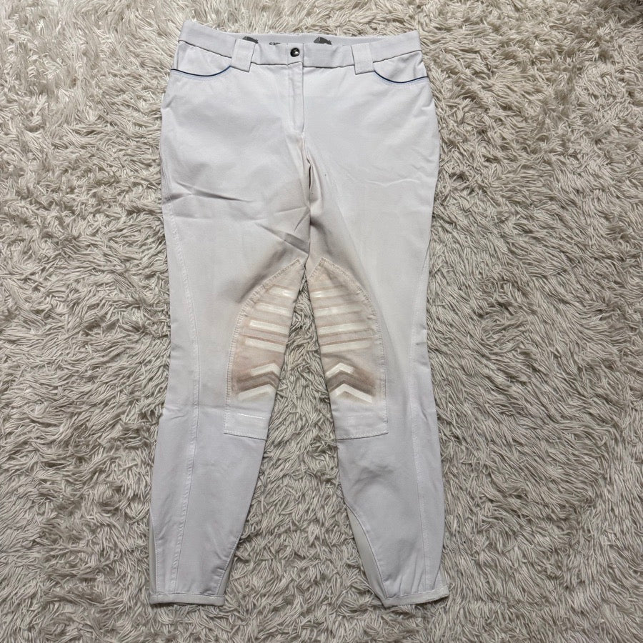 Women’s Size 32 White Sarm Hippique Knee Patch Horseback Riding Breeches