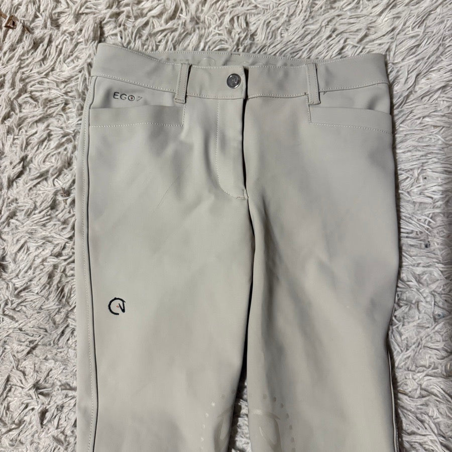 Women’s Size IT40 Tan Ego 7 Knee Patch Horseback Riding Breeches. Good Condition