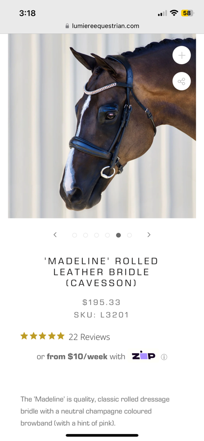 Other 'MADELINE' ROLLEDLEATHER BRIDLE (CAVESSON) (3)