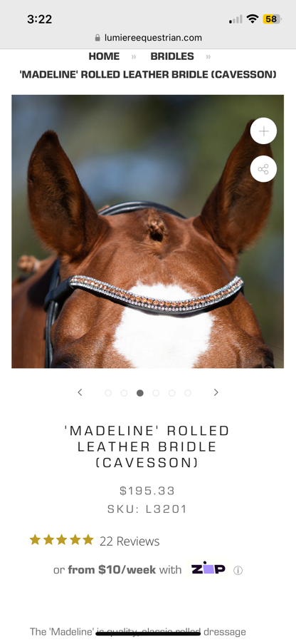 Other 'MADELINE' ROLLEDLEATHER BRIDLE (CAVESSON) (4)