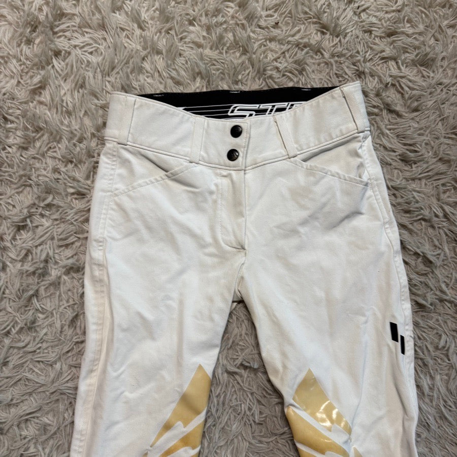 Women’s Size 22 White Struck Knee Patch Horseback Riding Breeches