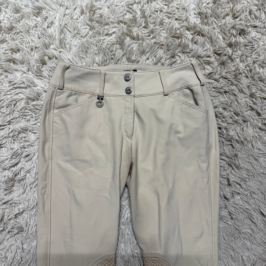 Women’s Size 26L Tan Pikeur Knee Patch Horseback Riding Breeches. Good Condition