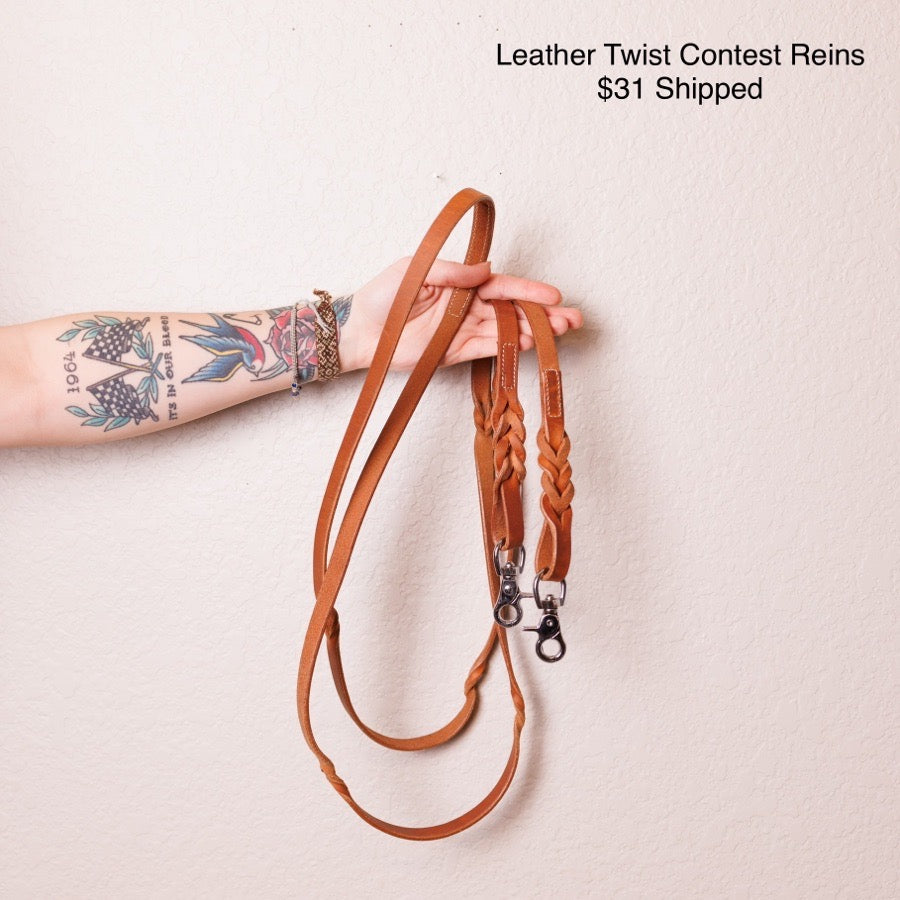 Leather Twist Contest Reins