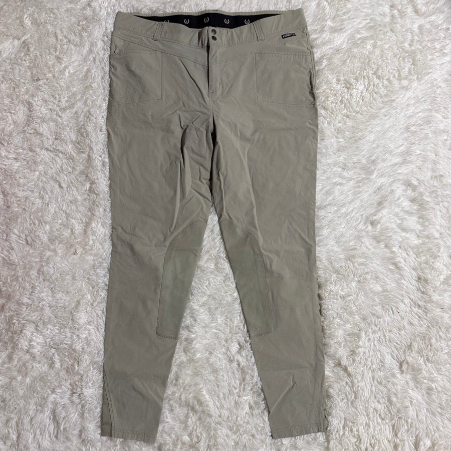 KERRITS Women’s Size 2X Tan Kerrits Knee Patch Horseback Riding Breeches. Some pilling. (2)