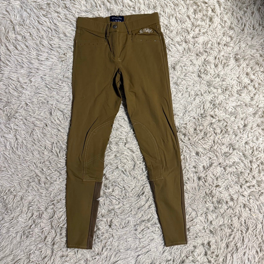 Women’s XXS Tan B Vertigo Knee Patch Horseback Riding Breeches. Good Condition.