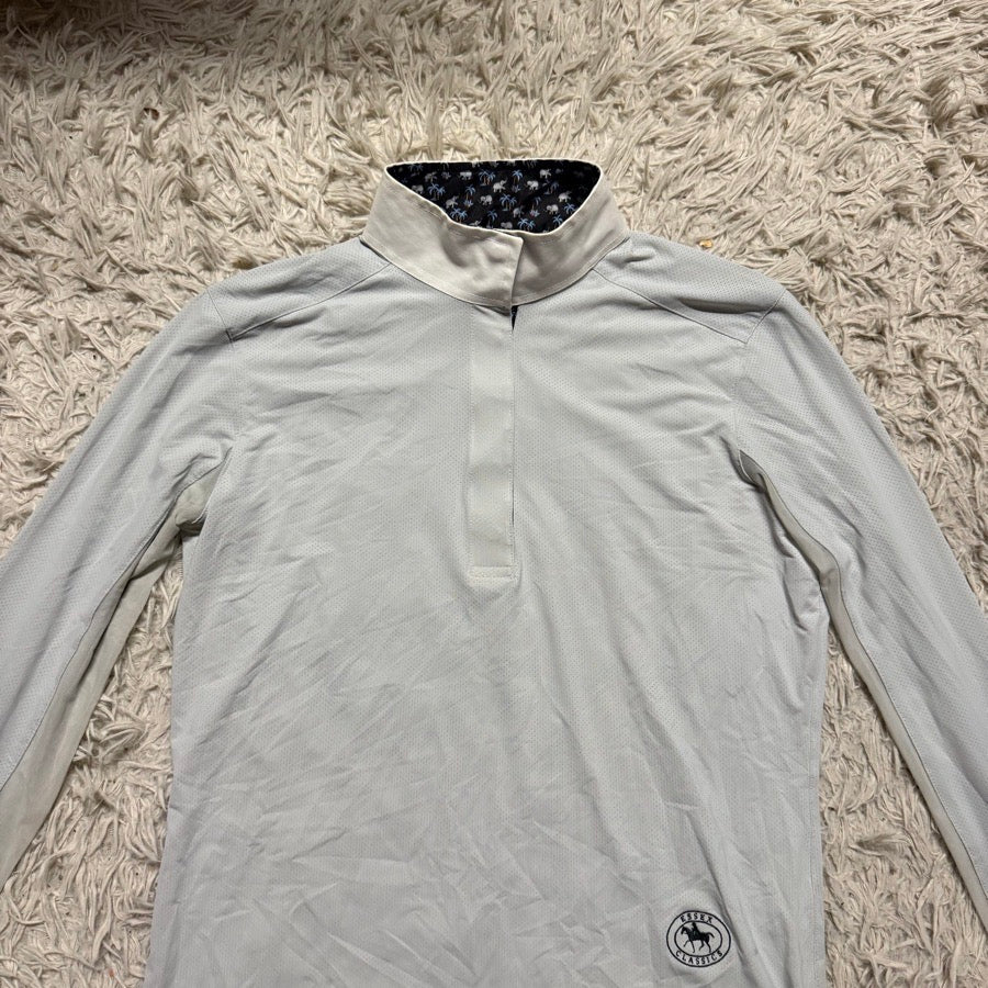 ESSEX CLASSICS Women’s Medium Light Grey Essex Classics Long Sleeve Horseback Riding Show Shirt (2)