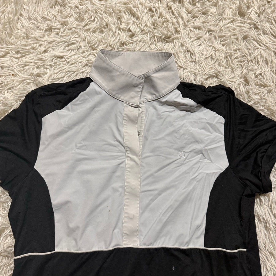 FOR HORSES Women’s XL Black For Horses Short Sleeve Horseback Riding Show Shirt. Good Cond. (2)