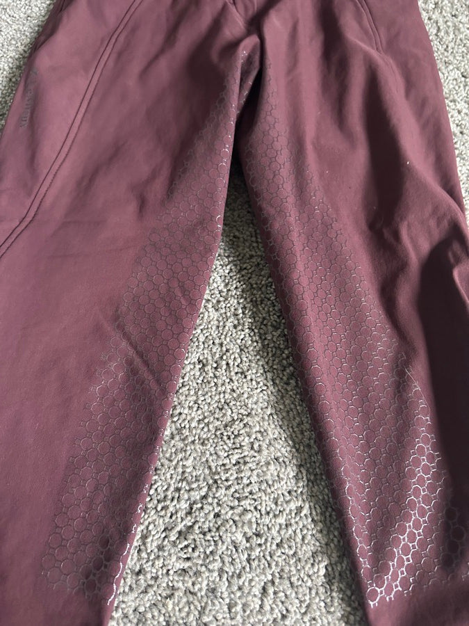 24R Lemieux burgundy silicone full seat breeches