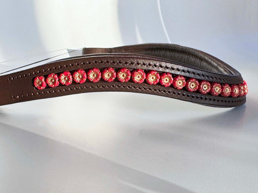 OTHER Red Flower Beaded Browband (3)