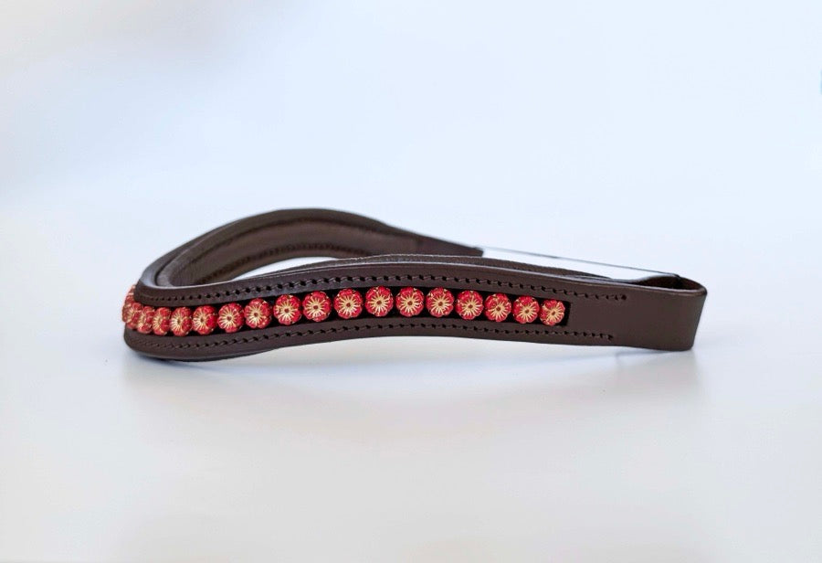 OTHER Red Flower Beaded Browband (5)