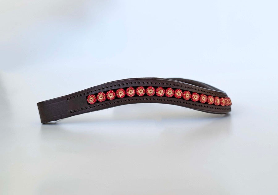 OTHER Red Flower Beaded Browband