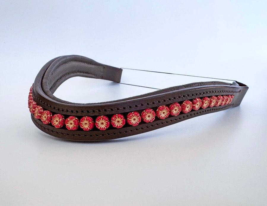 OTHER Red Flower Beaded Browband (4)