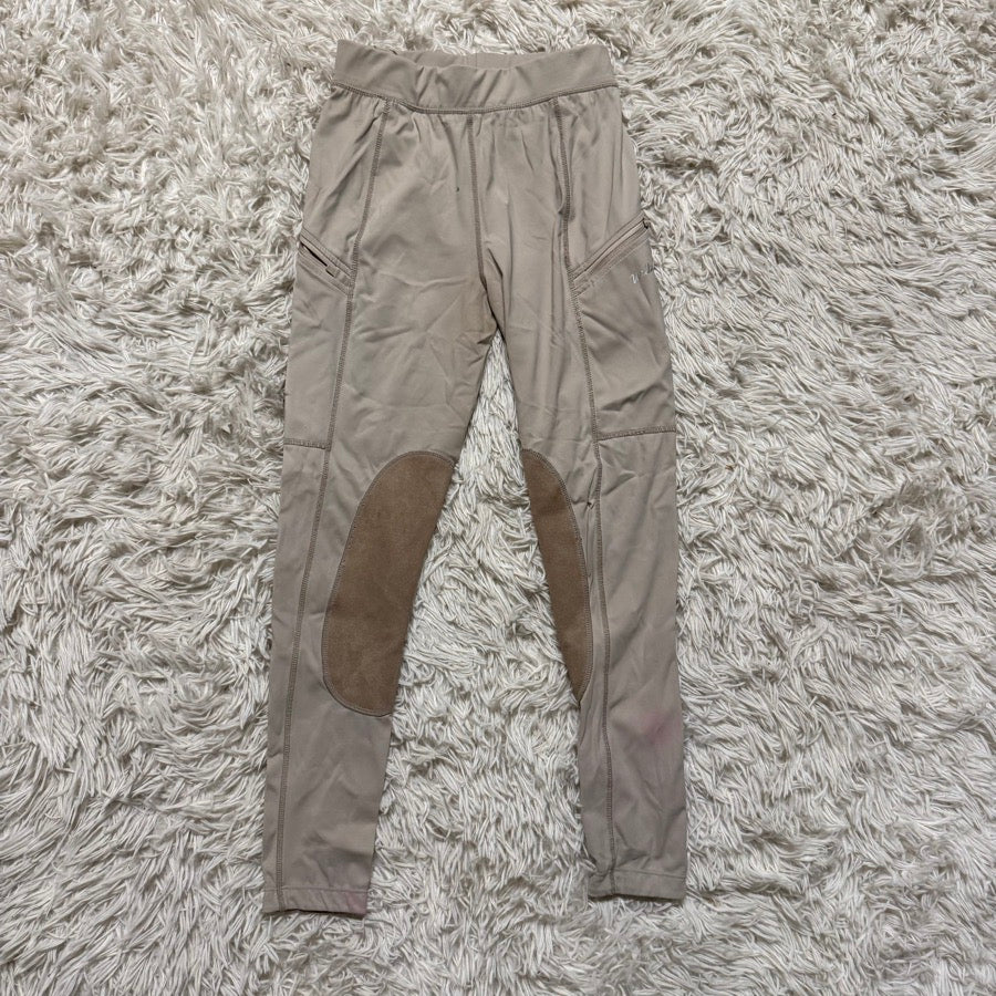 Girl’s M Tan Willit Knee Patch Horseback Riding Tights Breeches. Good Condition.