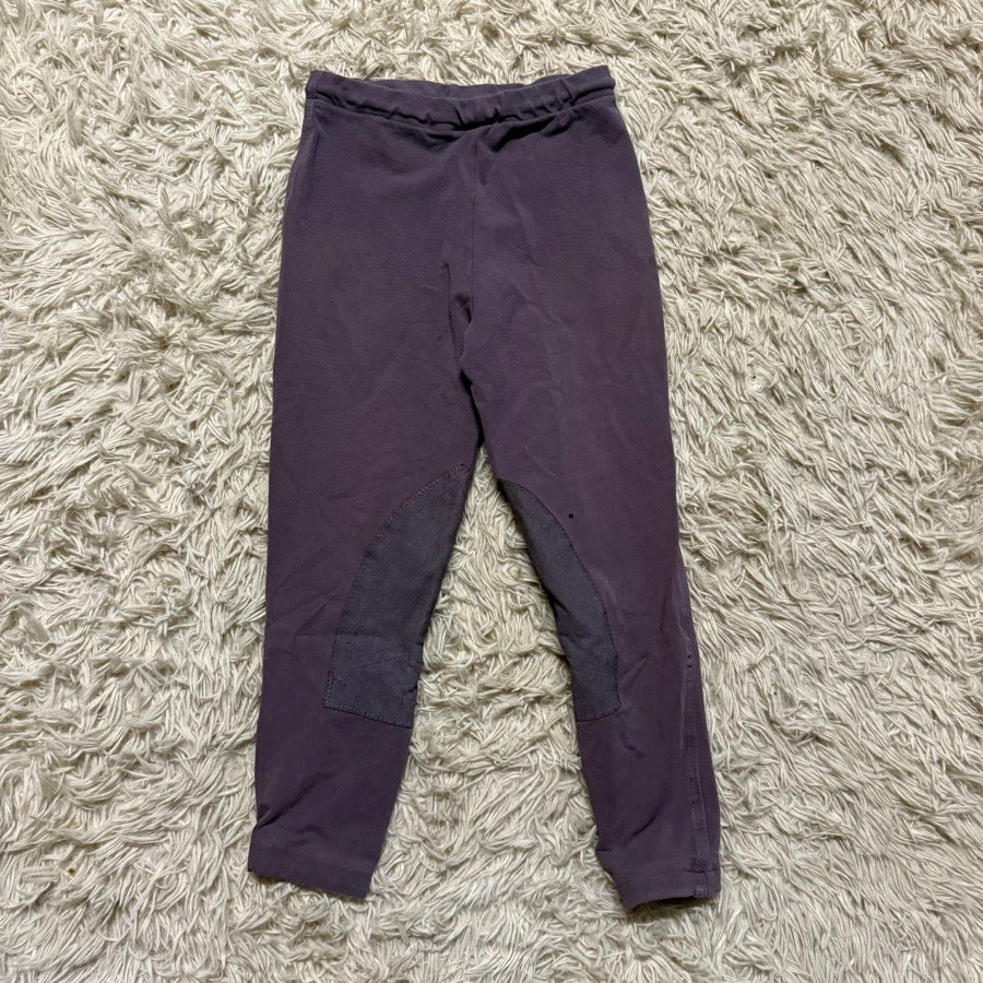 Girl’s Purple Devon Aire Knee Patch Horseback Riding Tights Breeches. Good Cond.