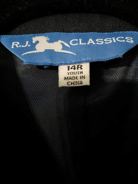 Girls 14R Navy Herringbone RJ Classics Devon Blue Label Show Coat