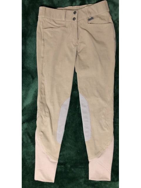 Dublin Suede Knee Patch Breeches, Tan, Size 26.