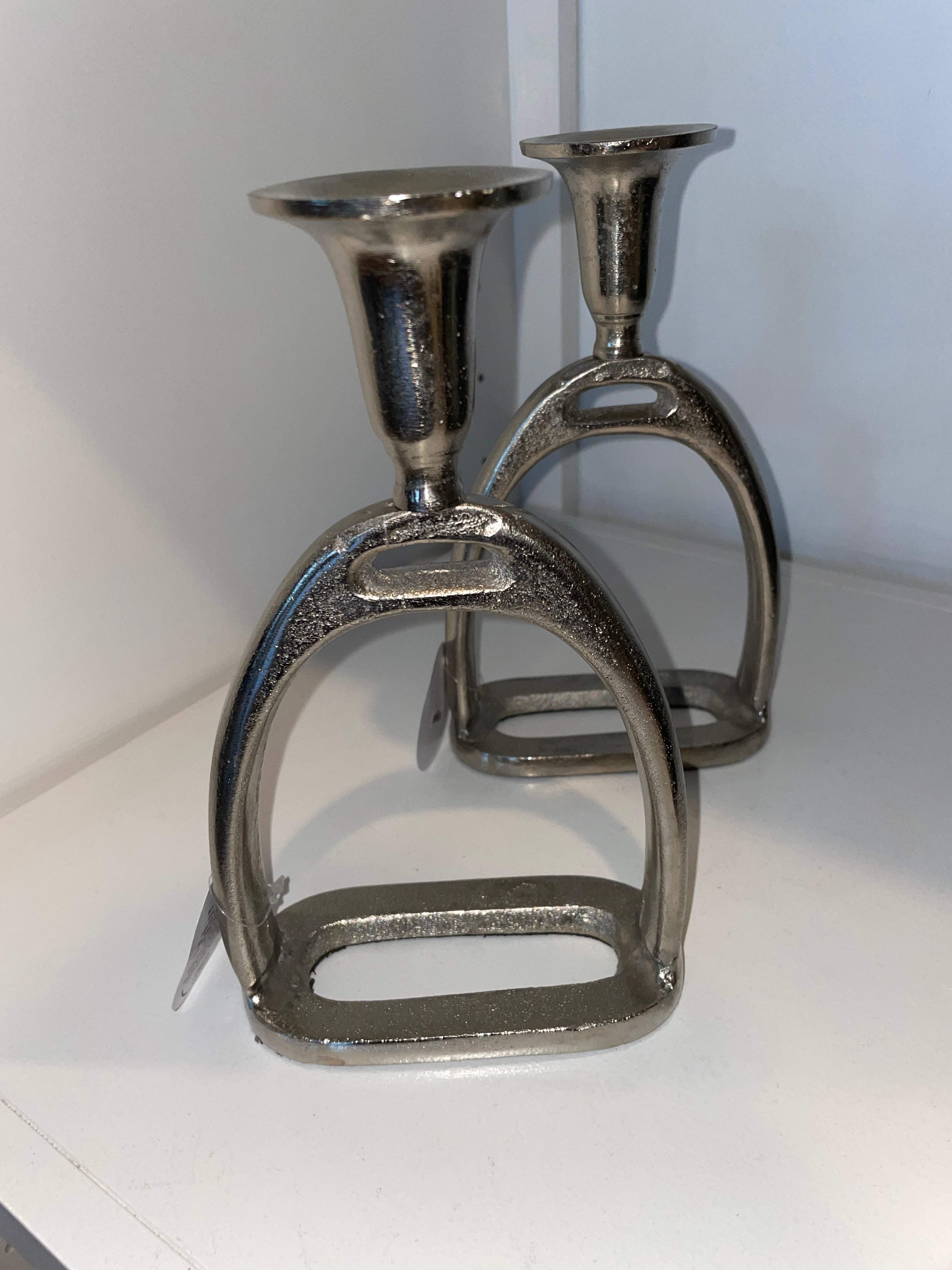 Arthur Court Equestrian Stirrup Candlestick