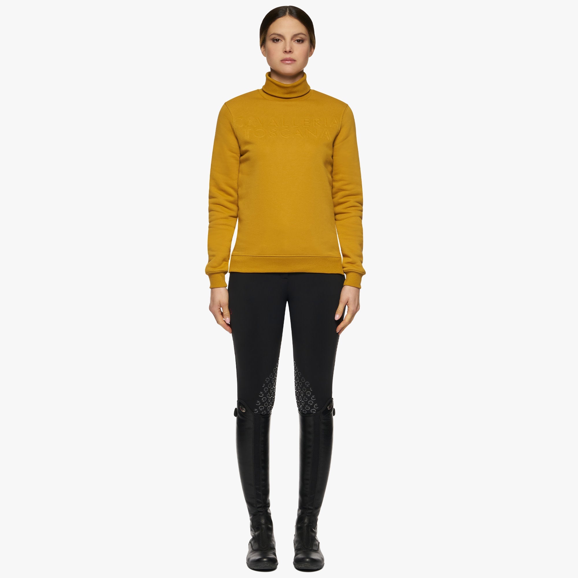 Cavalleria Toscana Embossed Turtleneck Pullover Sweatshirt - FED106