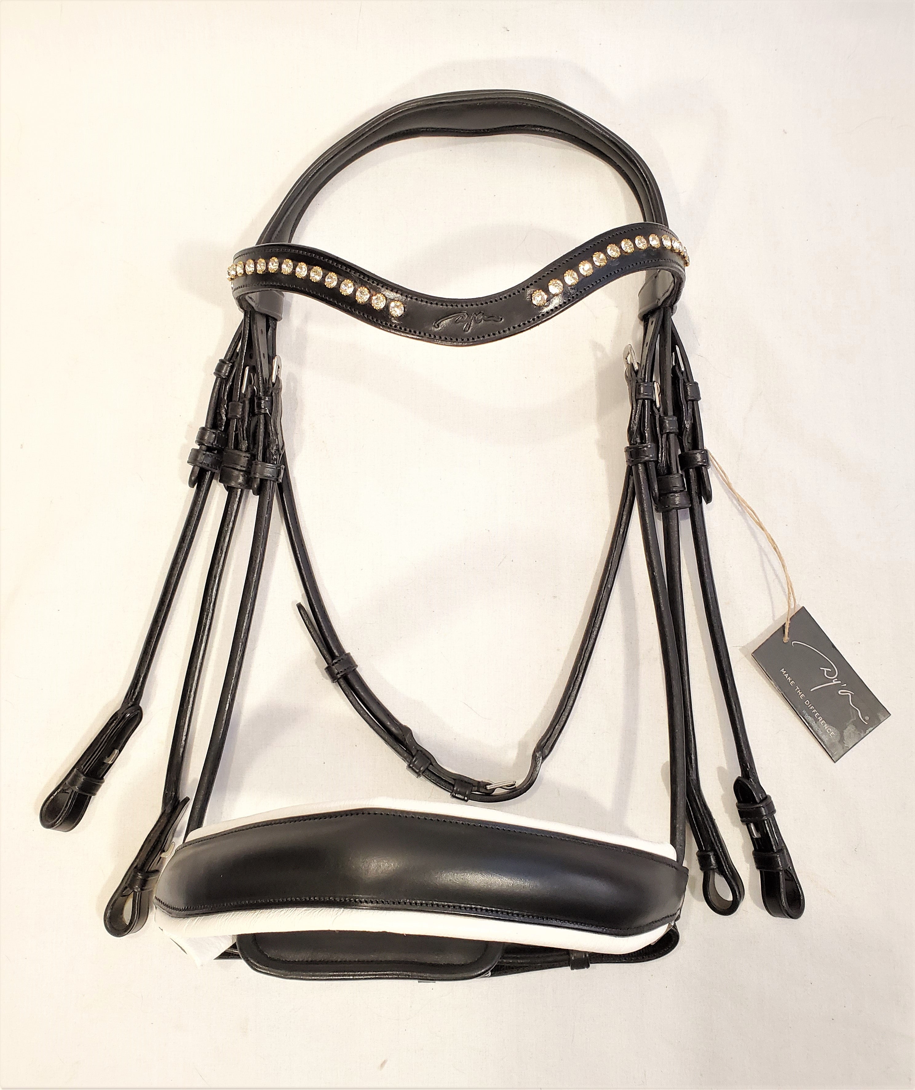 Dy'on Large Crank Noseband Double Bridle - Cob - New!