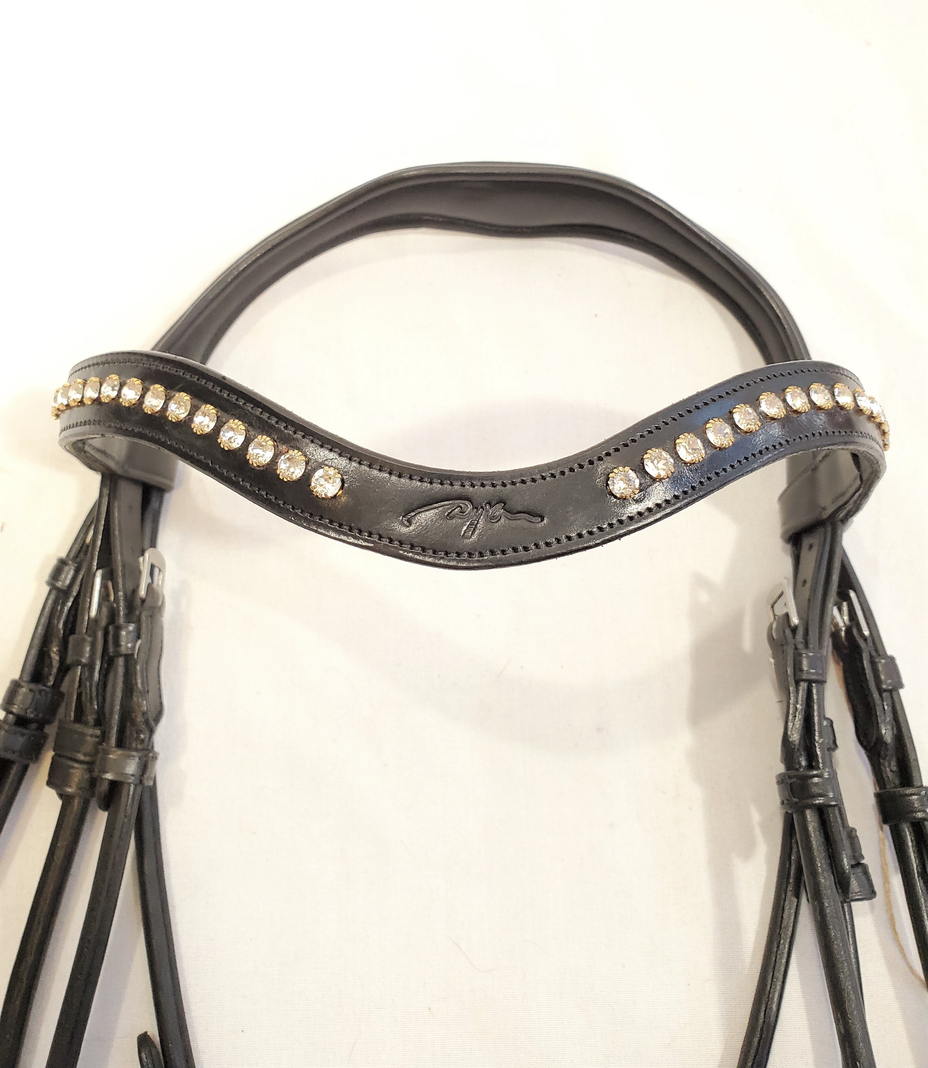 Dy'on Large Crank Noseband Double Bridle - Cob - New!