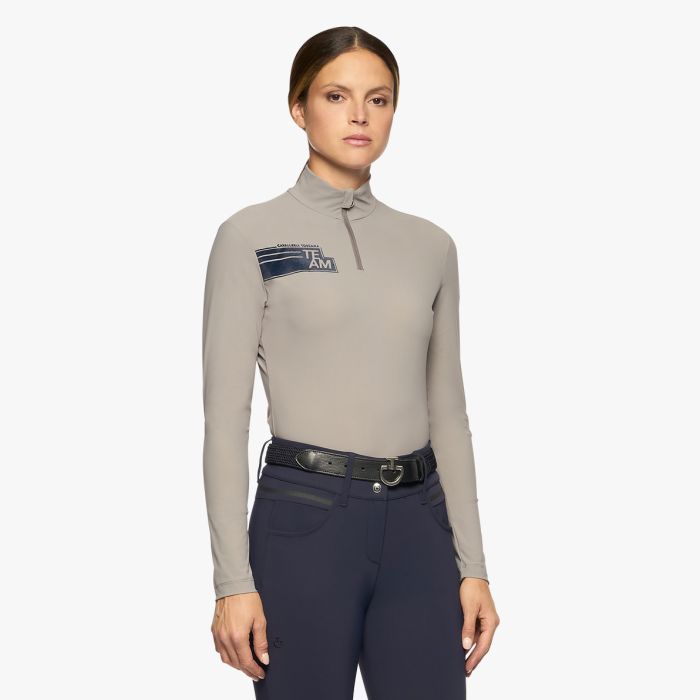 CAVALLERIA TOSCANA TEAM DAYTONA L/S ZIP MOCK TURTLENECK