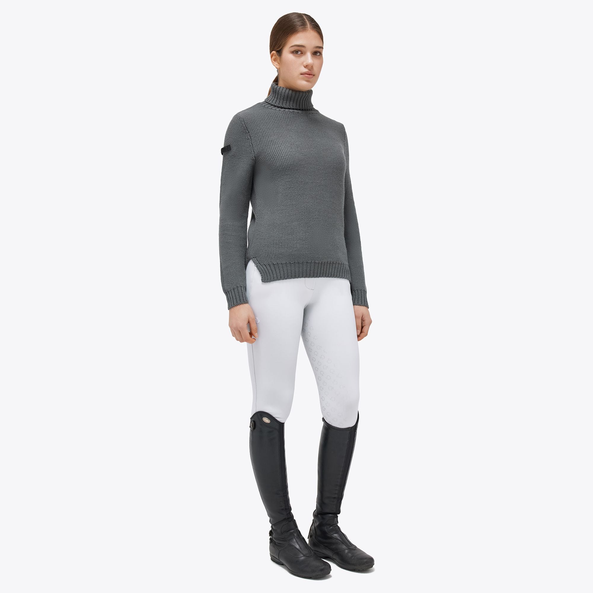 CT Label Turtleneck Merino Wool Knit Sweater