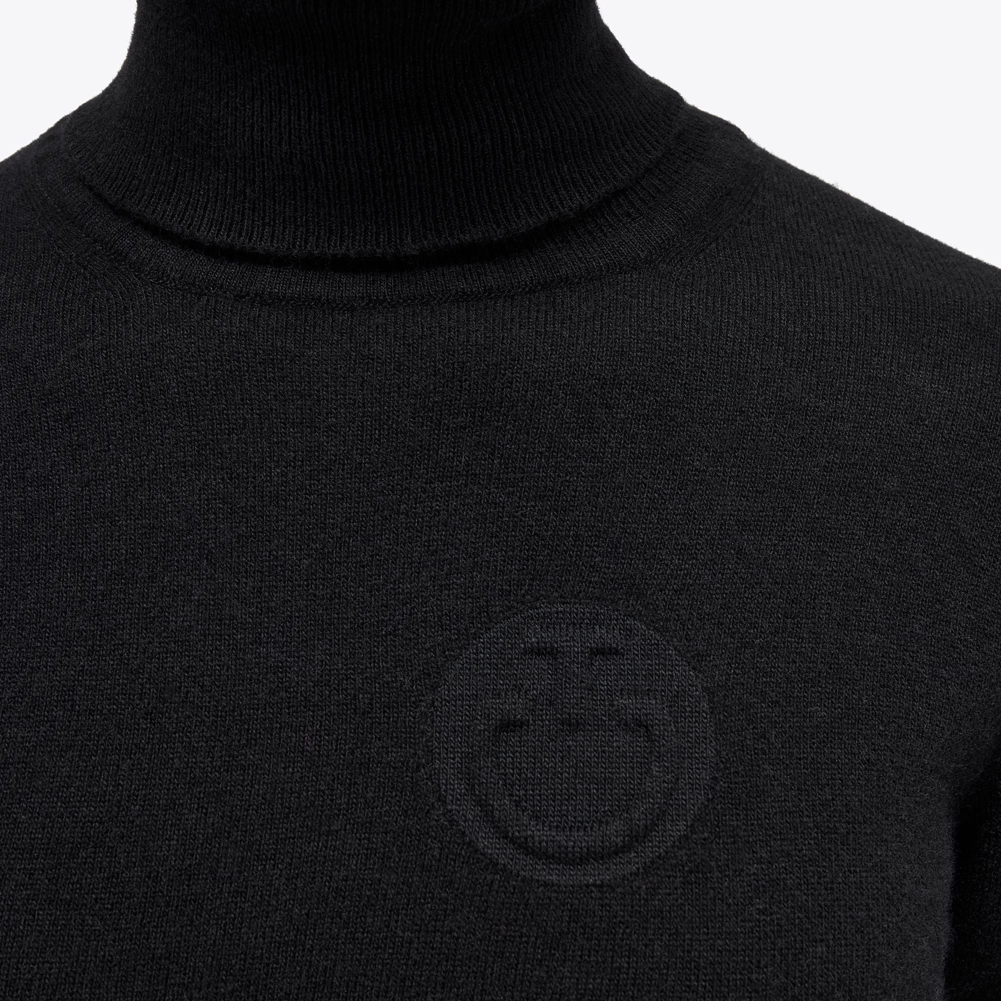 CT Embossed Turtleneck Cashmere Blend Knit Sweater