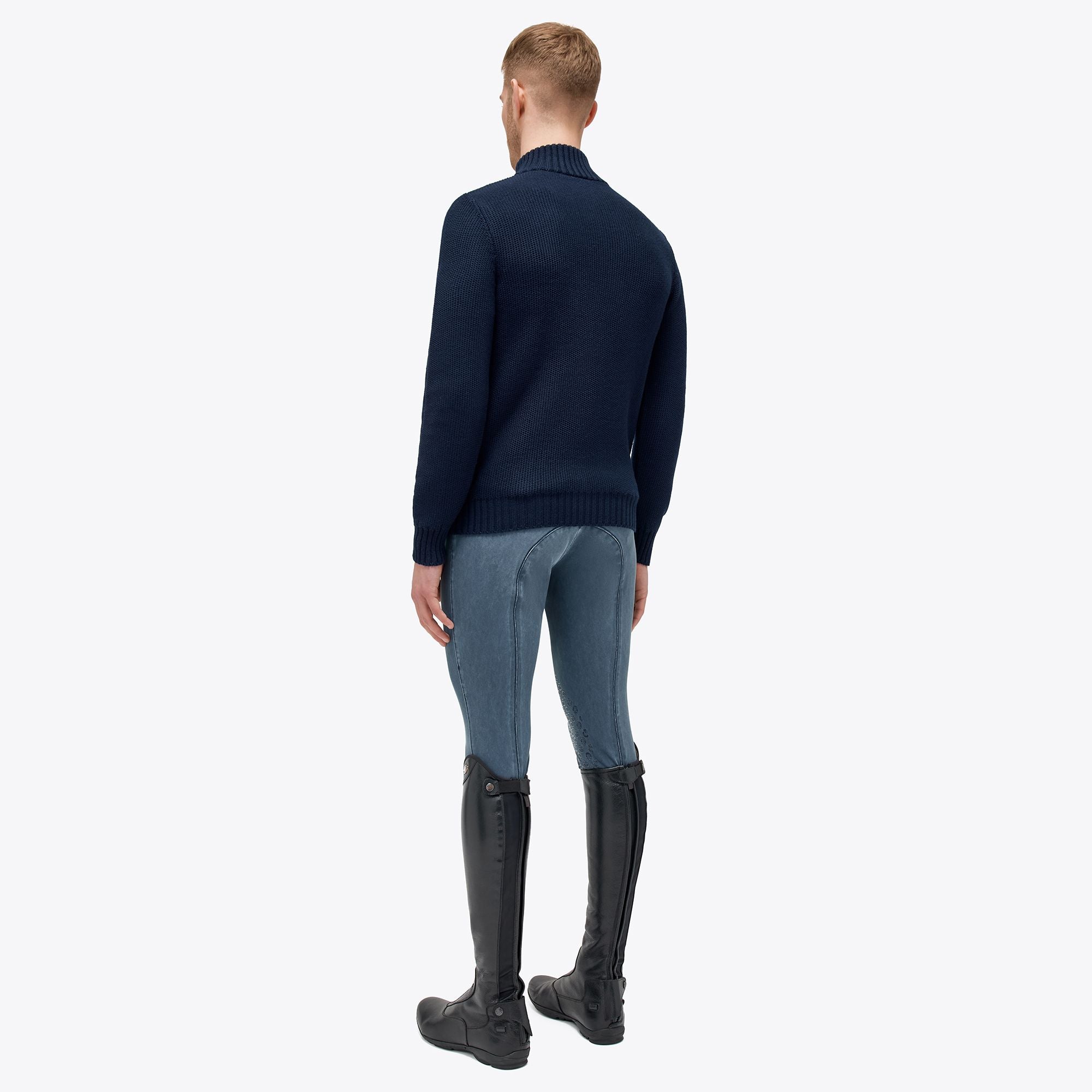 CT Label Half Zip Turtleneck Merino Wool Knit Sweater