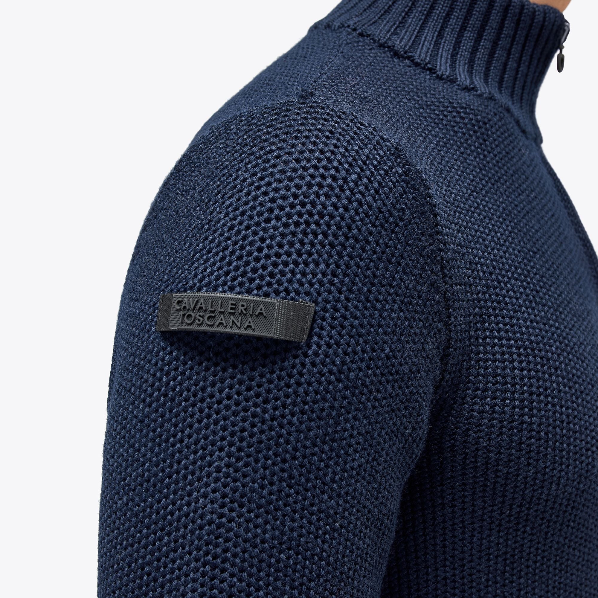 CT Label Half Zip Turtleneck Merino Wool Knit Sweater