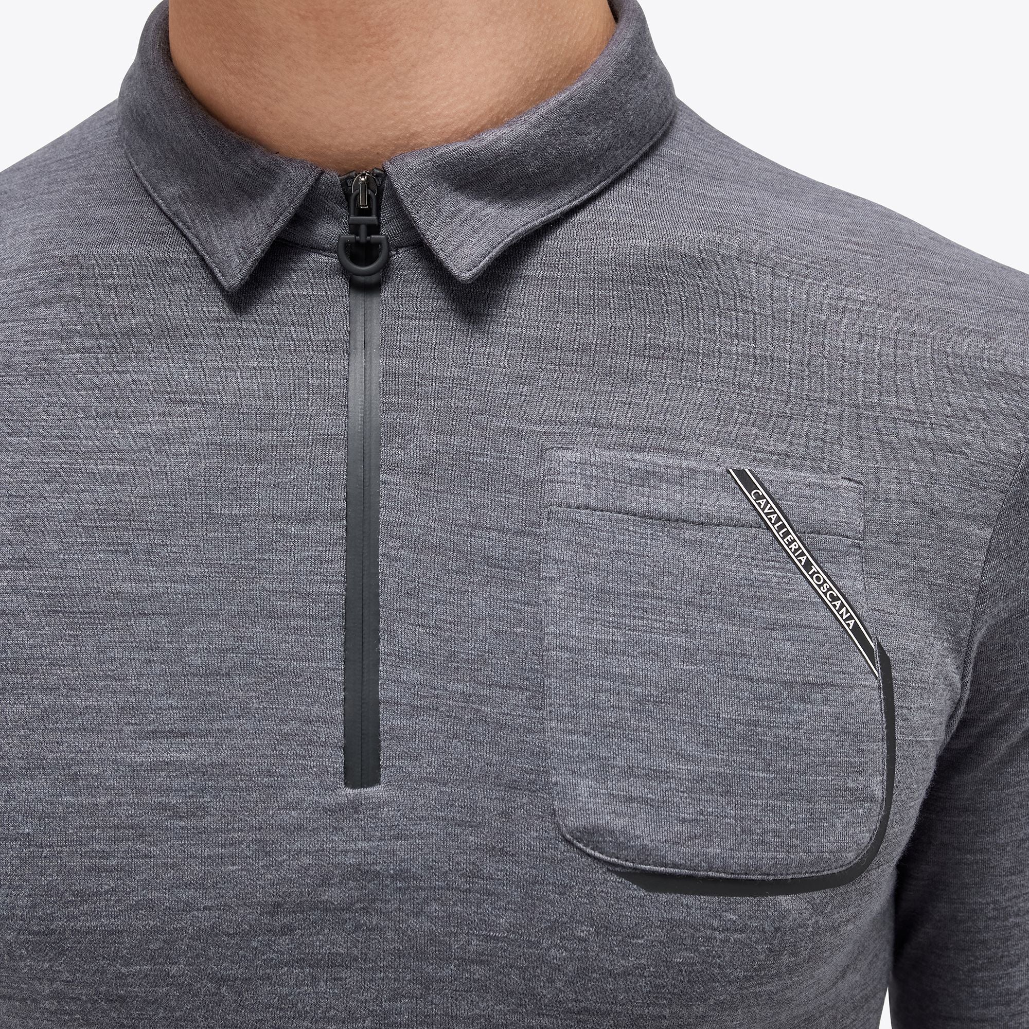 🌟 New - 50% OFF 🌟 Tech Wool Half Zip L/S Training Polo w/ Nylon Knit Pocket